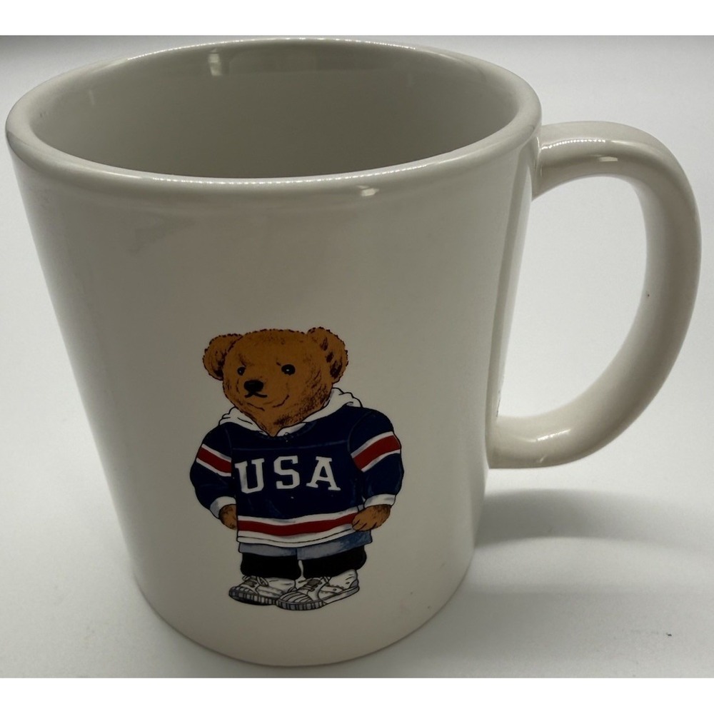 Vintage POLO RALPH LAUREN "Hockey Bear" Coffee Mug - USA Sweater